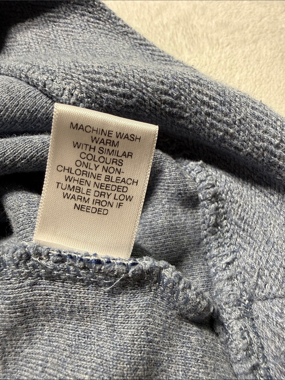 ROWM Men's Half-Zip Sweater Pullover in Heathered Light Blue - Picture 4 of 5